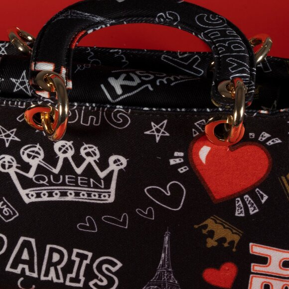 3 AM Forever Fashionnovab Graffiti Bag Clutches Color black - Picture 9 of 9